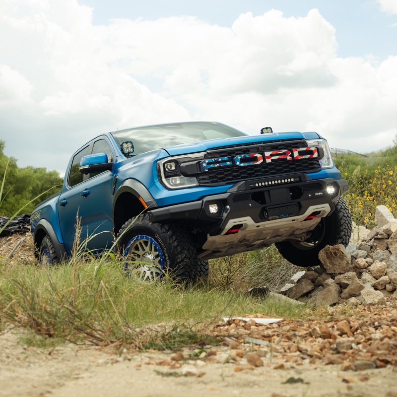Ford Ranger Raptor Front Bumper - Rival 4x4 - Aluminum w/Winch Mount and Recovery Points - `24-`26
